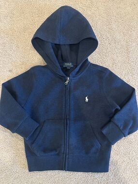 Polo by Ralph Lauren Navy Zip Hoodie with White Pony